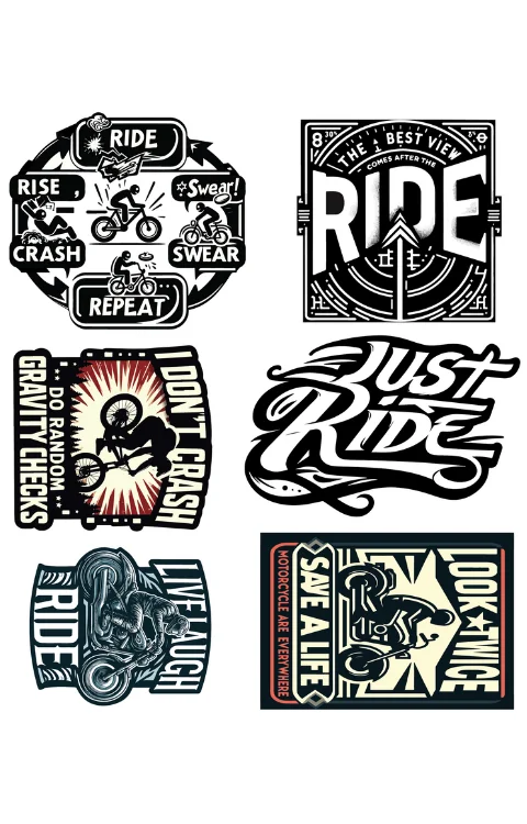 Bike Rider Packet Sticker | Printed In Premium Gloss Vinyl With FPF(Fade Protection Film), Water Proof, Precut Sticker, Pack Of 1, Size 2.0